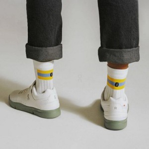 Calcetines On Cloud Tennis Hombre Blancas Amarillo | EC_ON8812
