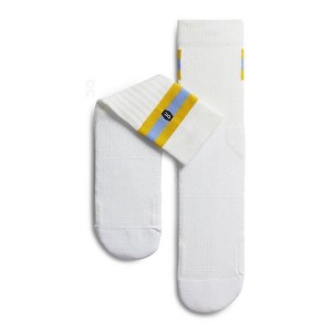 Calcetines On Cloud Tennis Mujer Blancas Amarillo | EC_ON8004