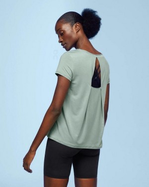 Camiseta On Cloud Active-T Breathe Mujer Verde | EC_ON8535