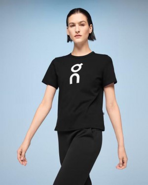 Camiseta On Cloud Estampadas Mujer Negras Blancas | EC_ON8882