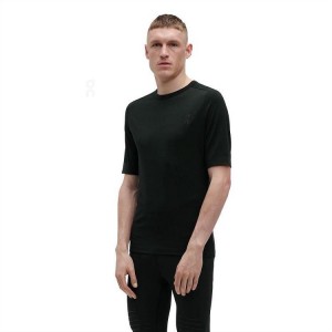Camiseta On Cloud Merino-T Hombre Negras | EC_ON8547