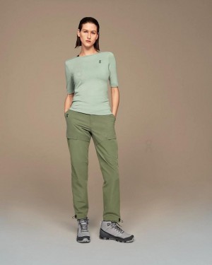 Camiseta On Cloud Merino-T Mujer Verde | EC_ON8805