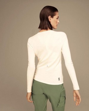 Camiseta On Cloud Merino Long-T Mujer Blancas | EC_ON8755