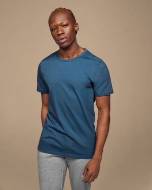 Camiseta On Cloud On-T Hombre Azules | EC_ON8525