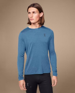 Camiseta On Cloud Performance Long-T Hombre Azules | EC_ON8987