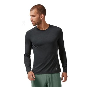 Camiseta On Cloud Performance Long-T Hombre Negras | EC_ON8317
