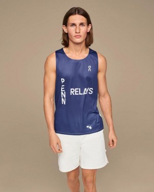 Camiseta sin Manga On Cloud Penn Relays Singlet Hombre Azul Marino | EC_ON8356