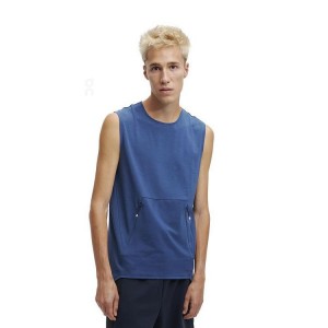 Camiseta sin Manga On Cloud Training Hombre Azules | EC_ON8470
