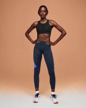 Mallas Running On Cloud Performance 7/8 Mujer Azul Real | EC_ON8088