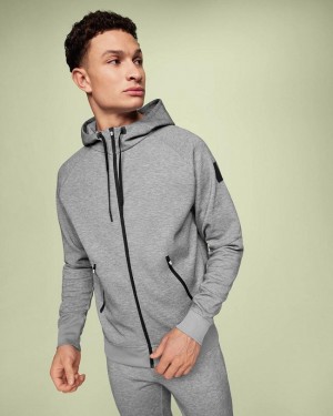 Sudadera On Cloud Zipped Hombre Gris | EC_ON8517