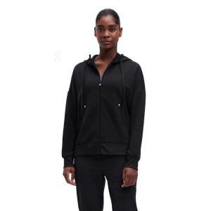 Sudadera On Cloud Zipped Mujer Negras | EC_ON8881