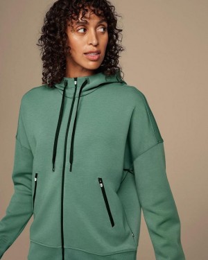 Sudadera On Cloud Zipped Mujer Verde | EC_ON8068