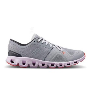 Zapatillas Running On Cloud Cloud X 3 Mujer Gris Moradas | EC_ON8047