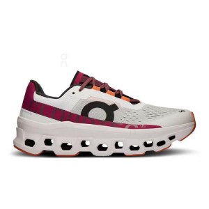 Zapatillas Running On Cloud Cloudmonster Mujer Gris Rojas | EC_ON8036