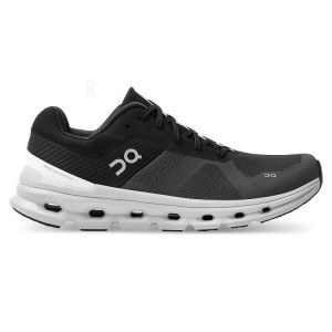 Zapatillas Running On Cloud Cloudrunner Hombre Negras Blancas | EC_ON8082
