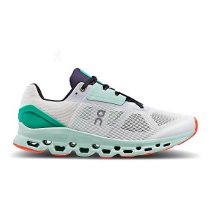 Zapatillas Running On Cloud Cloudstratus Hombre Blancas Turquesa | EC_ON8230